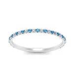 Load image into Gallery viewer, half-eternity-stackable-diamond-wedding-ring-with-blue-topaz-in-FD67818BGICBLTO-NL-WG
