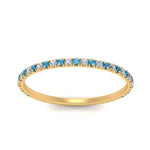 Load image into Gallery viewer, half-eternity-stackable-diamond-wedding-ring-with-blue-topaz-in-FD67818BGICBLTO-NL-YG
