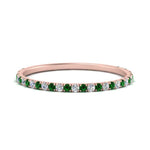 Load image into Gallery viewer, half-eternity-stackable-diamond-wedding-ring-with-emerald-in-FD67818BGEMGR-NL-RG
