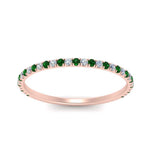 Load image into Gallery viewer, half-eternity-stackable-diamond-wedding-ring-with-emerald-in-FD67818BGEMGR-NL-RG
