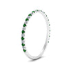 Load image into Gallery viewer, half-eternity-stackable-diamond-wedding-ring-with-emerald-in-FD67818BGEMGR-NL-WG