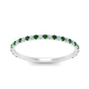 Load image into Gallery viewer, half-eternity-stackable-diamond-wedding-ring-with-emerald-in-FD67818BGEMGR-NL-WG