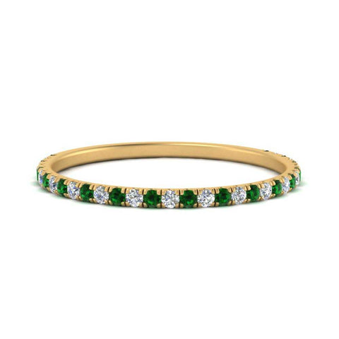 half-eternity-stackable-diamond-wedding-ring-with-emerald-in-FD67818BGEMGR-NL-YG