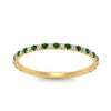 Load image into Gallery viewer, half-eternity-stackable-diamond-wedding-ring-with-emerald-in-FD67818BGEMGR-NL-YG
