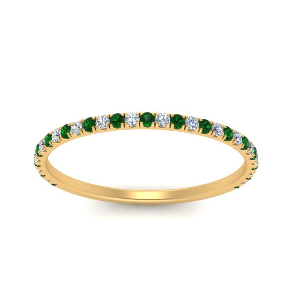 half-eternity-stackable-diamond-wedding-ring-with-emerald-in-FD67818BGEMGR-NL-YG