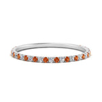 Load image into Gallery viewer, half-eternity-stackable-diamond-wedding-ring-with-orange-sapphire-in-FD67818BGSAOR-NL-WG
