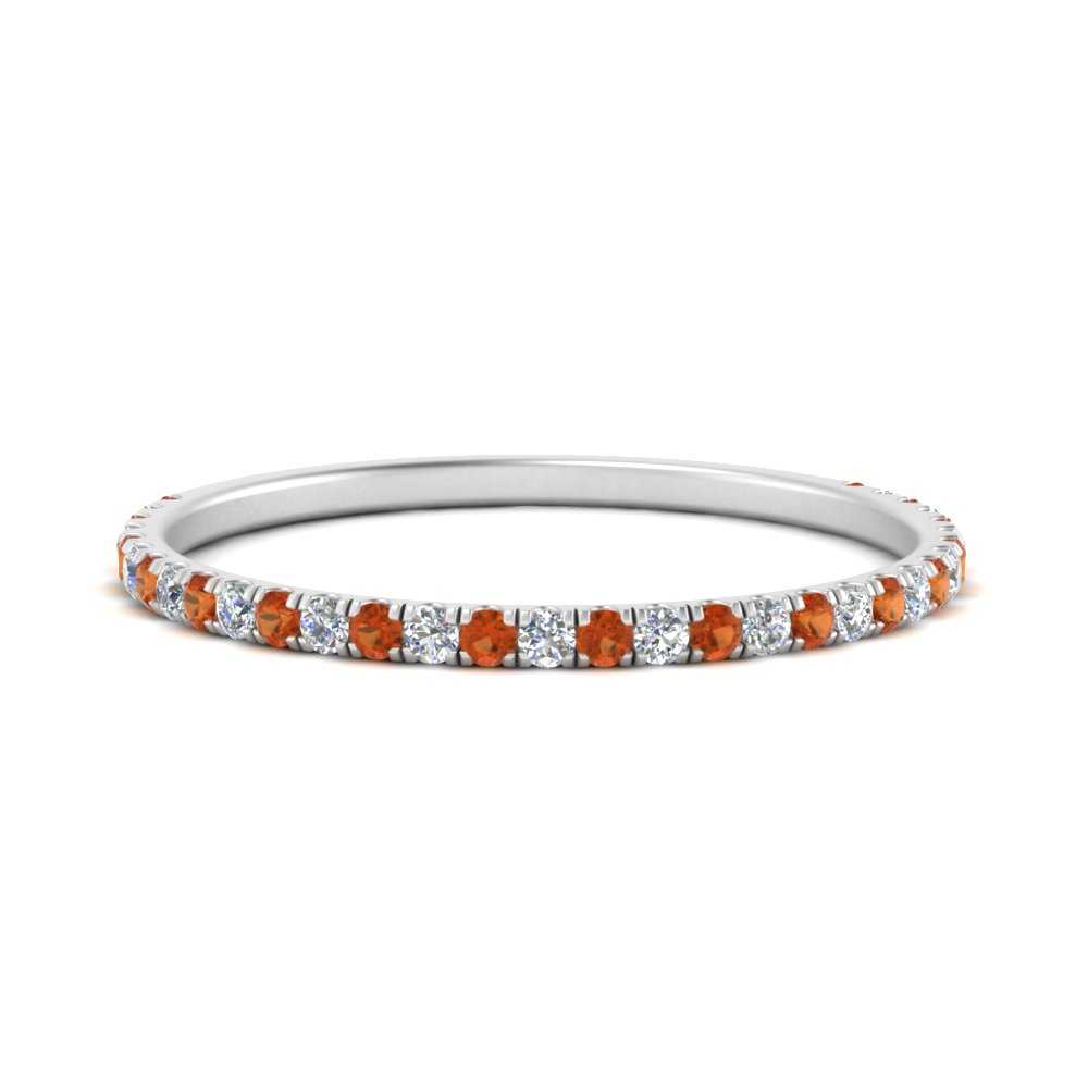 half-eternity-stackable-diamond-wedding-ring-with-orange-sapphire-in-FD67818BGSAOR-NL-WG