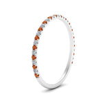 Load image into Gallery viewer, half-eternity-stackable-diamond-wedding-ring-with-orange-sapphire-in-FD67818BGSAOR-NL-WG
