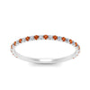 Load image into Gallery viewer, half-eternity-stackable-diamond-wedding-ring-with-orange-sapphire-in-FD67818BGSAOR-NL-WG