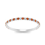 Load image into Gallery viewer, half-eternity-stackable-diamond-wedding-ring-with-orange-sapphire-in-FD67818BGSAOR-NL-WG
