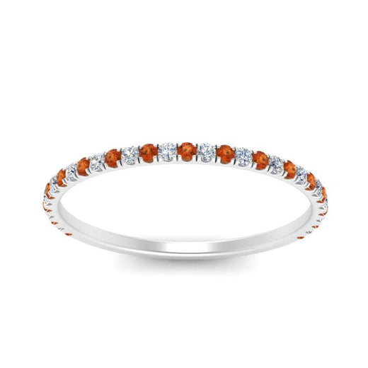 half-eternity-stackable-diamond-wedding-ring-with-orange-sapphire-in-FD67818BGSAOR-NL-WG