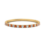 Load image into Gallery viewer, half-eternity-stackable-diamond-wedding-ring-with-orange-sapphire-in-FD67818BGSAOR-NL-YG
