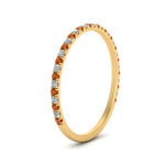 Load image into Gallery viewer, half-eternity-stackable-diamond-wedding-ring-with-orange-sapphire-in-FD67818BGSAOR-NL-YG
