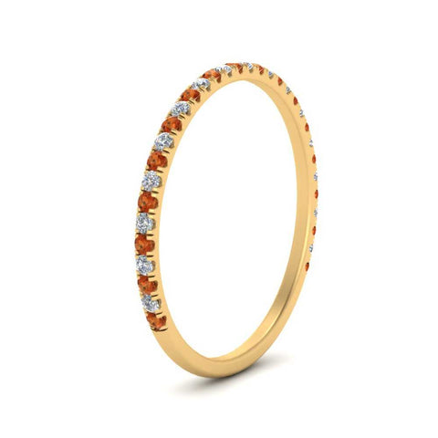 half-eternity-stackable-diamond-wedding-ring-with-orange-sapphire-in-FD67818BGSAOR-NL-YG