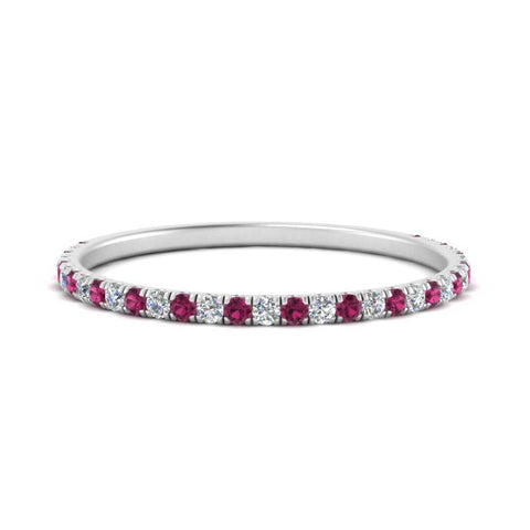 half-eternity-stackable-diamond-wedding-ring-with-pink-sapphire-in-FD67818BGSADRPI-NL-WG