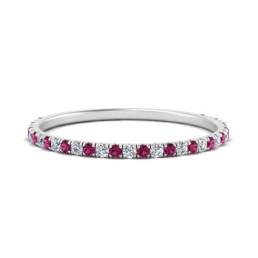 half-eternity-stackable-diamond-wedding-ring-with-pink-sapphire-in-FD67818BGSADRPI-NL-WG