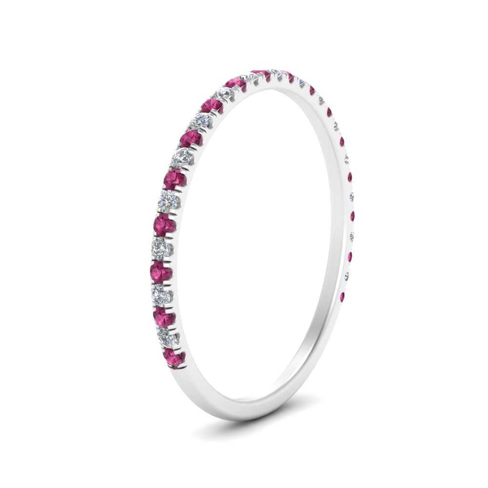 half-eternity-stackable-diamond-wedding-ring-with-pink-sapphire-in-FD67818BGSADRPI-NL-WG