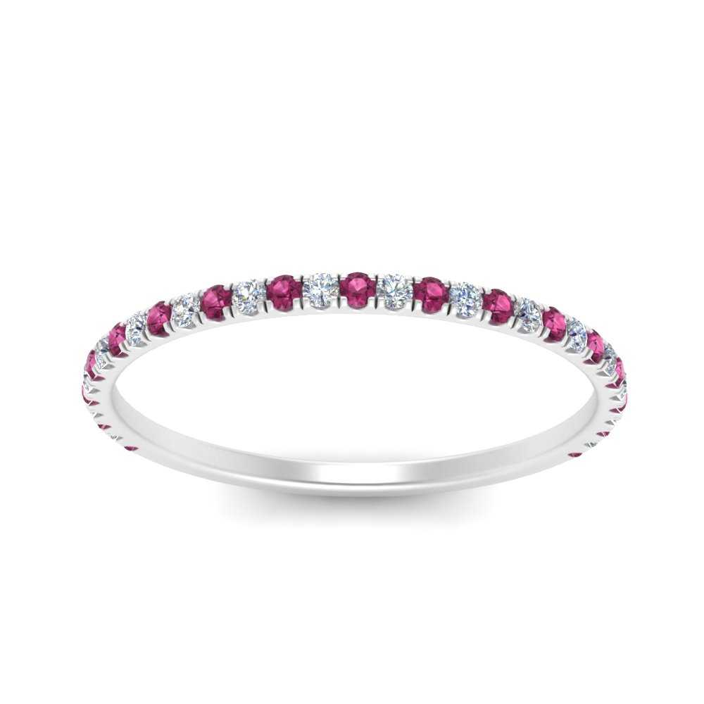 half-eternity-stackable-diamond-wedding-ring-with-pink-sapphire-in-FD67818BGSADRPI-NL-WG