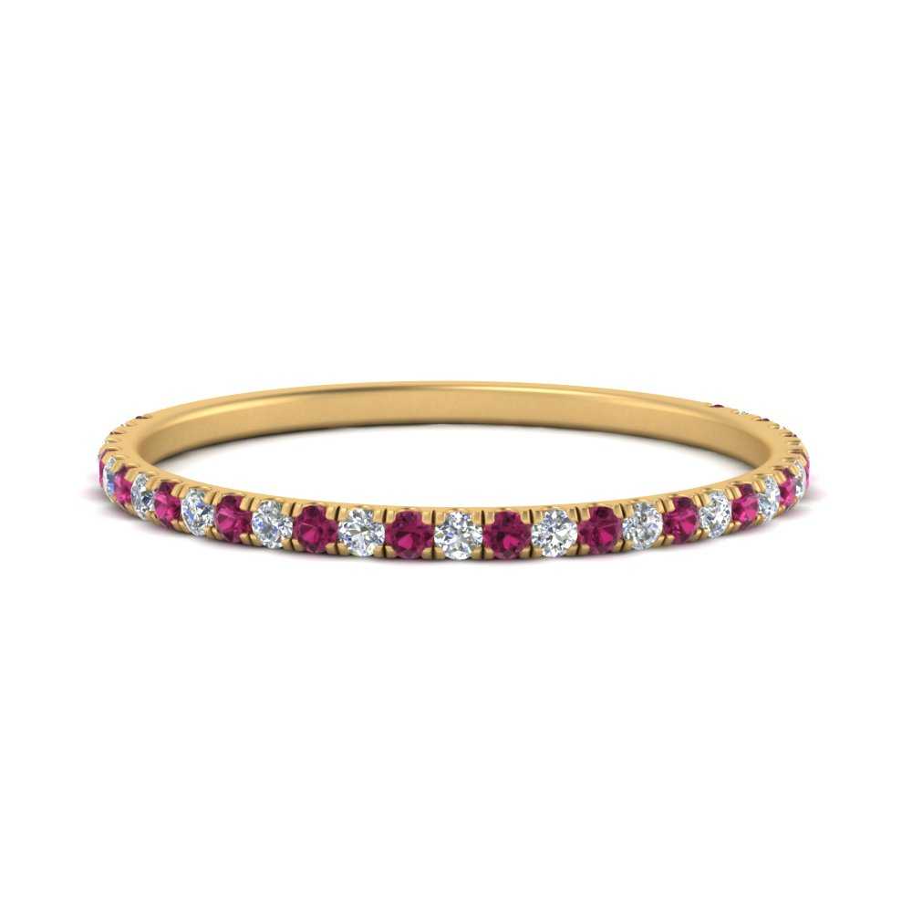 half-eternity-stackable-diamond-wedding-ring-with-pink-sapphire-in-FD67818BGSADRPI-NL-YG