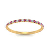 Load image into Gallery viewer, half-eternity-stackable-diamond-wedding-ring-with-pink-sapphire-in-FD67818BGSADRPI-NL-YG