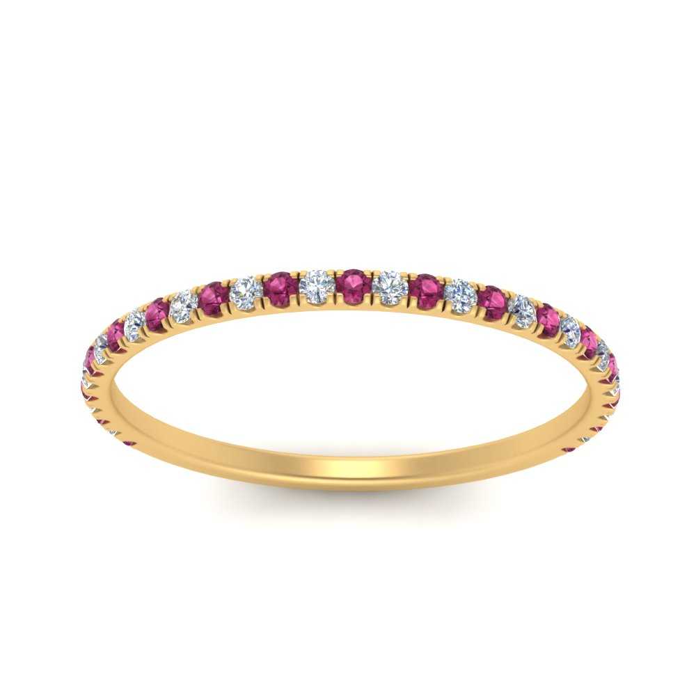 half-eternity-stackable-diamond-wedding-ring-with-pink-sapphire-in-FD67818BGSADRPI-NL-YG