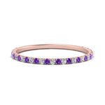 Load image into Gallery viewer, half-eternity-stackable-diamond-wedding-ring-with-purple-topaz-in-FD67818BGVITO-NL-RG
