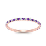 Load image into Gallery viewer, half-eternity-stackable-diamond-wedding-ring-with-purple-topaz-in-FD67818BGVITO-NL-RG
