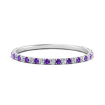 Load image into Gallery viewer, half-eternity-stackable-diamond-wedding-ring-with-purple-topaz-in-FD67818BGVITO-NL-WG
