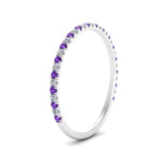 Load image into Gallery viewer, half-eternity-stackable-diamond-wedding-ring-with-purple-topaz-in-FD67818BGVITO-NL-WG

