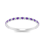 Load image into Gallery viewer, half-eternity-stackable-diamond-wedding-ring-with-purple-topaz-in-FD67818BGVITO-NL-WG
