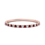 Load image into Gallery viewer, half-eternity-stackable-diamond-wedding-ring-with-ruby-in-FD67818BGRUDR-NL-RG
