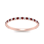 Load image into Gallery viewer, half-eternity-stackable-diamond-wedding-ring-with-ruby-in-FD67818BGRUDR-NL-RG
