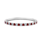 Load image into Gallery viewer, half-eternity-stackable-diamond-wedding-ring-with-ruby-in-FD67818BGRUDR-NL-WG
