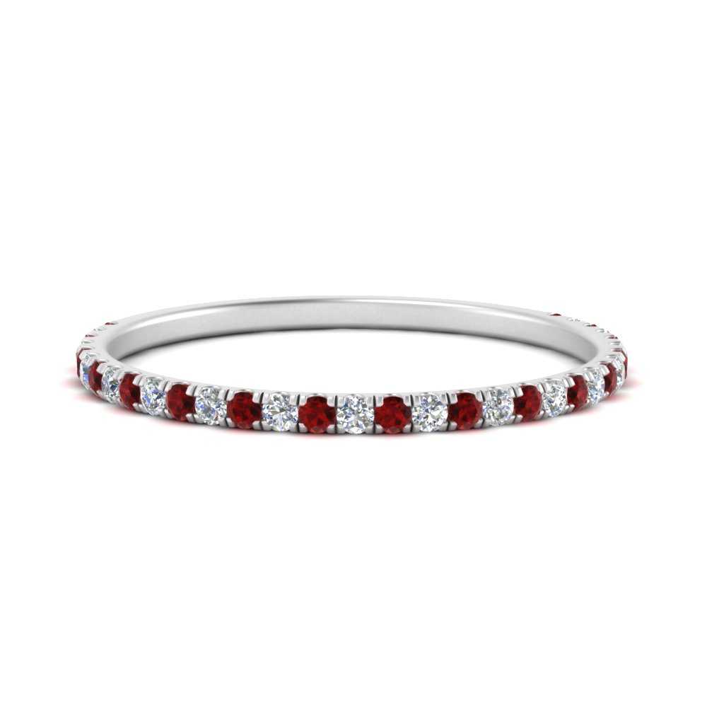 half-eternity-stackable-diamond-wedding-ring-with-ruby-in-FD67818BGRUDR-NL-WG