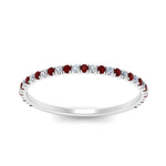Load image into Gallery viewer, half-eternity-stackable-diamond-wedding-ring-with-ruby-in-FD67818BGRUDR-NL-WG
