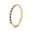 Load image into Gallery viewer, half-eternity-stackable-diamond-wedding-ring-with-ruby-in-FD67818BGRUDR-NL-YG