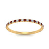 Load image into Gallery viewer, half-eternity-stackable-diamond-wedding-ring-with-ruby-in-FD67818BGRUDR-NL-YG