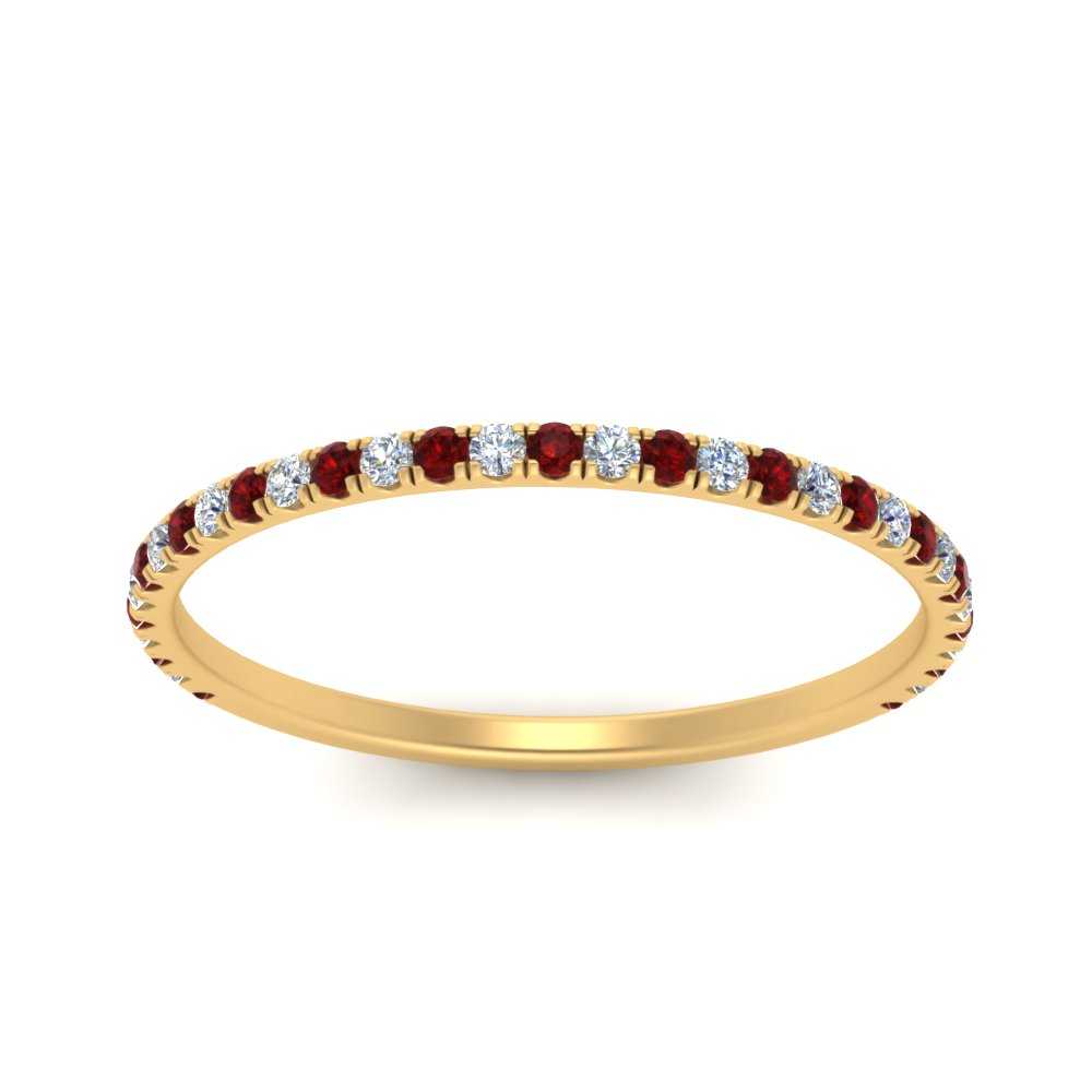 half-eternity-stackable-diamond-wedding-ring-with-ruby-in-FD67818BGRUDR-NL-YG