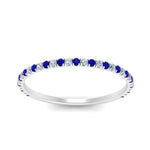 Load image into Gallery viewer, half-eternity-stackable-diamond-wedding-ring-with-sapphire-in-FD67818BGSABL-NL-WG
