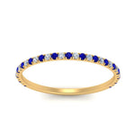 Load image into Gallery viewer, half-eternity-stackable-diamond-wedding-ring-with-sapphire-in-FD67818BGSABL-NL-YG
