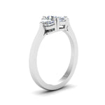Load image into Gallery viewer, Oval Cut Half Moon 3 Stone Engagement Ring
