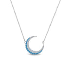 Load image into Gallery viewer, half-moon-necklace-diamond-pendant-with-blue-topaz-in-FDPD9197GICBLTOANGLE1-NL-WG
