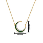 Load image into Gallery viewer, half-moon-necklace-diamond-pendant-with-emerald-in-FDPD9197GEMGRANGLE1-NL-YG
