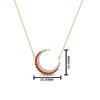 Load image into Gallery viewer, half-moon-necklace-diamond-pendant-with-orange-sapphire-in-FDPD9197GSAORANGLE1-NL-RG