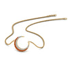 Load image into Gallery viewer, half-moon-necklace-diamond-pendant-with-orange-sapphire-in-FDPD9197GSAORANGLE1-NL-YG