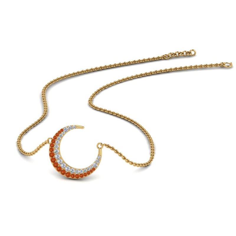 half-moon-necklace-diamond-pendant-with-orange-sapphire-in-FDPD9197GSAORANGLE1-NL-YG
