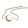 Load image into Gallery viewer, half-moon-necklace-diamond-pendant-with-pink-sapphire-in-FDPD9197GSADRPIANGLE1-NL-YG