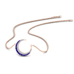 Load image into Gallery viewer, half-moon-necklace-diamond-pendant-with-sapphire-in-FDPD9197GSABLANGLE1-NL-RG
