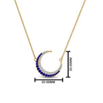 Load image into Gallery viewer, half-moon-necklace-diamond-pendant-with-sapphire-in-FDPD9197GSABLANGLE1-NL-YG
