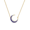 Load image into Gallery viewer, half-moon-necklace-diamond-pendant-with-sapphire-in-FDPD9197GSABLANGLE1-NL-YG